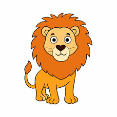 lion cartoon isolated on white