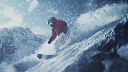 Snowboarding Down the Majestic Mountains Thrilling Winter Adventure