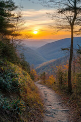 sunset in the mountains