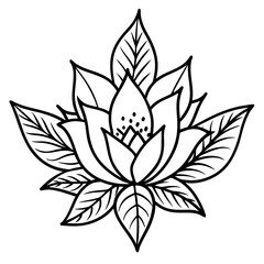 minimal botanical graphic sketch drawing, trendy tiny tattoo vector illustration
