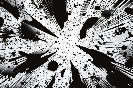 Dynamische Explosionseffekte in Schwarz-Wei&szlig; f&uuml;r kreative Designs

