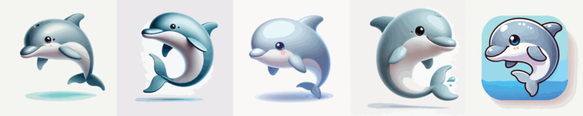 collection of cute and adorable dolphin vectors