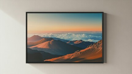 Fototapeta premium Aerial View of a Sunset with Mountains
