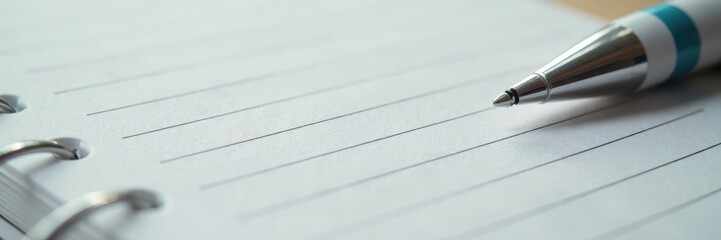 Close-up of ruled notebook paper, showing fine lines, stationery, texture, education