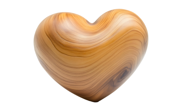 Wooden heart, studio shot, grain texture, black background, Valentine's