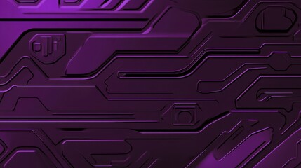 Stunning Purple Circuit Design: A Futuristic Abstract Technology Background. Explore the intricate geometric patterns and deep purple metallic surface, showcasing the beauty of modern technology.
