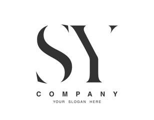 SY logo design. Initial letter s and y serif font style. Creative classic company name typography. Trendy logotype or identity.