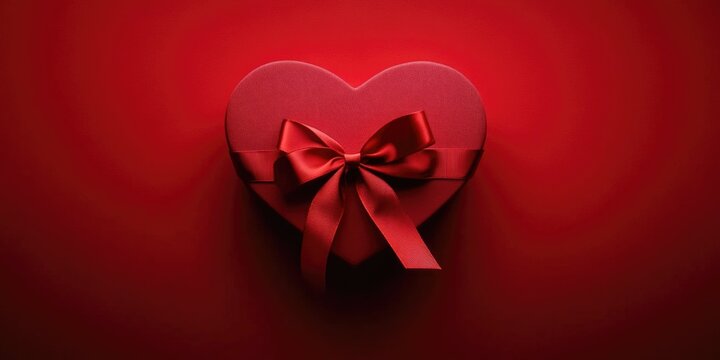 Red Valentine Heart with Ribbon