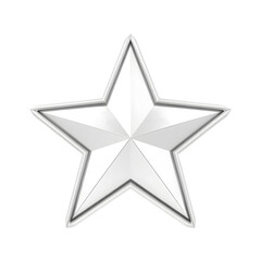 Fototapeta premium A star icon with a 3D metallic effect. Creative and Artistic. png isolated background. transparent background.