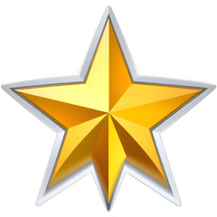 A star icon with a 3D metallic effect. Creative and Artistic. png isolated background. transparent background.