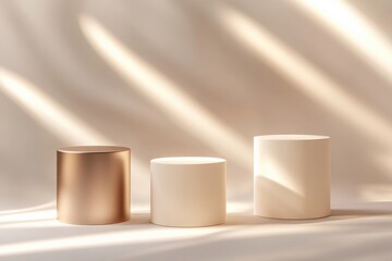 Three Cylindrical Displays with Sunlight