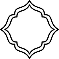 islamic decorative shape black out line, suitable for ramadan eid mubarak