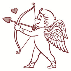 a cupid character holding a bow and arrow with hea