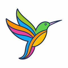 Vibrant hummingbird design, perfect for children's products or nature themes.