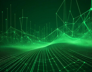Fototapeta premium network connection structure green science background abstract digital background big data visualization 3d rendering