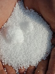 Fototapeta premium white fertilizer or a crystal of nitrogen fertilizer