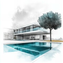 Modern House Drawing 