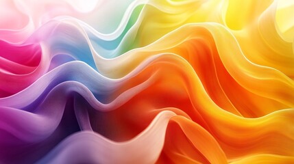 Obraz premium Colorful waves of fabric flowing gracefully in a gentle breeze