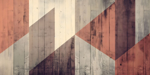 Fototapeta premium Rustic abstract background with geometric shapes and muted earthy tones on a textured wooden surface, perfect for interior design, creative projects, and vintage-inspired aesthetics
