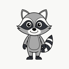 raccoon cartoon vector