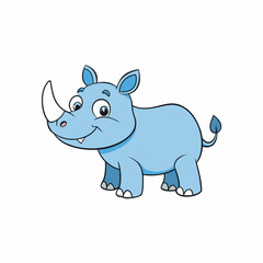 rhinoceroses cartoon vector