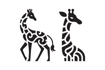 Obraz premium Tribal Giraffe Silhouette Design with Artistic Patterns
