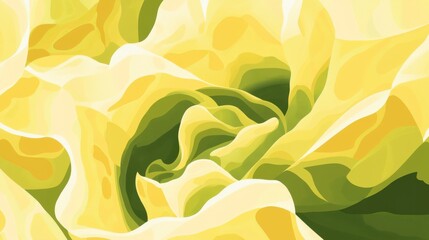 Abstract Yellow Green Floral Art: A Vibrant Floral Design for Your Home Decor