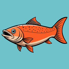 salmon fish on a white background