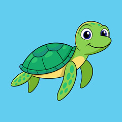 sea turtle cartoon vector