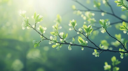 Delicate willow branches in fresh green, soft morning light, serene and minimalist Qingming Festival scene.