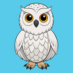 snowy owl on a branch