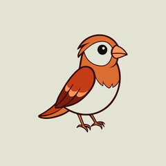 vector illustration of a sparrow bird