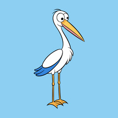 stork on the sky background