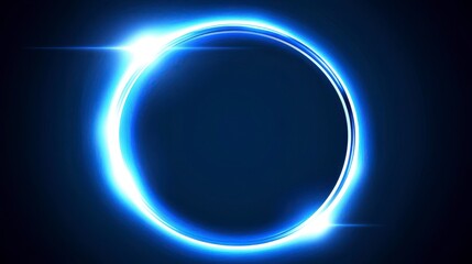 Obraz premium Stunning Abstract Neon Blue Circle Graphic Design for Modern Backgrounds