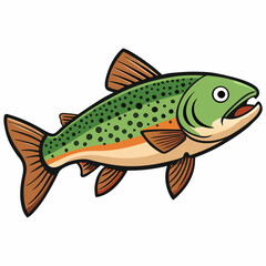 vector illustration of a trout fish