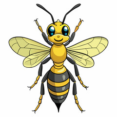 wasp on white background