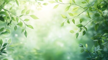 Delicate willow branches in fresh green, soft morning light, serene and minimalist Qingming Festival scene.