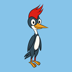 woodpecker cartoon vector