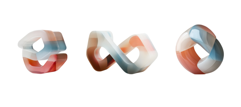 Set of abstract stone figures PNG  - graphic material for card design 