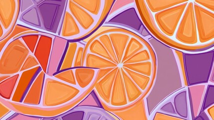 A Vibrant Mosaic of Orange Slices: A Colorful Abstract Fruit Art