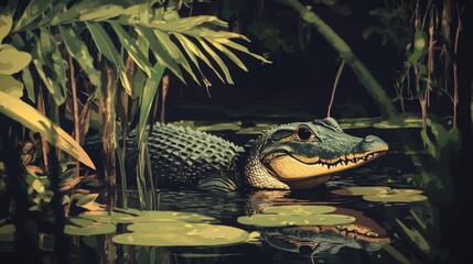 Alligator in the Swamp