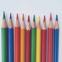 Fototapeta premium colored pencils and school bag clock for school supplies