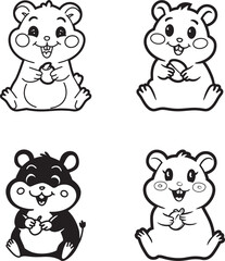 Cute Hamster Vector Illustrations Collection