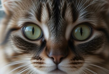 Green-eyed cat close-up