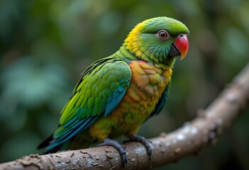 Fototapeta premium Female eclectus parrot on a perch