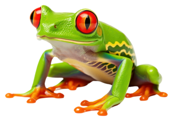 PNG Red-eyed tree frog amphibian wildlife animal.