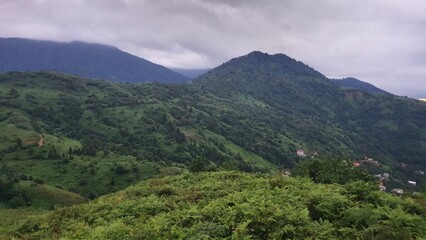 Obraz premium Caucasus mountains and village in Georgia