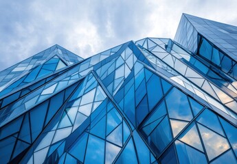 Obraz premium A tall building with many windows, giving it a modern and sleek appearance