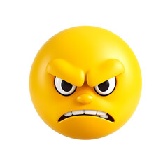 Fototapeta premium Angry Emoji Face - 3D Illustration