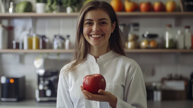 Chef Holding Apple - Microstock Image